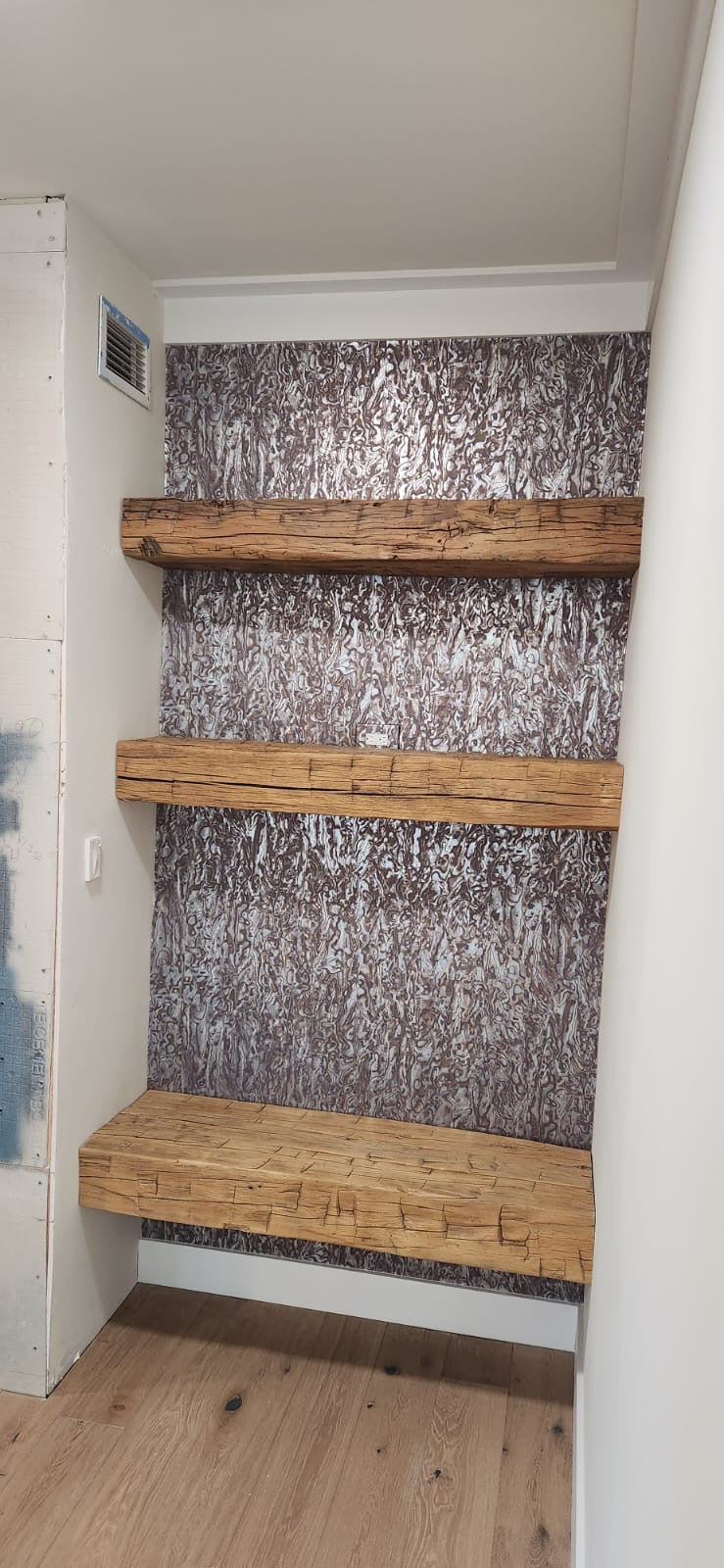 Hand Hewn Beam Shelves