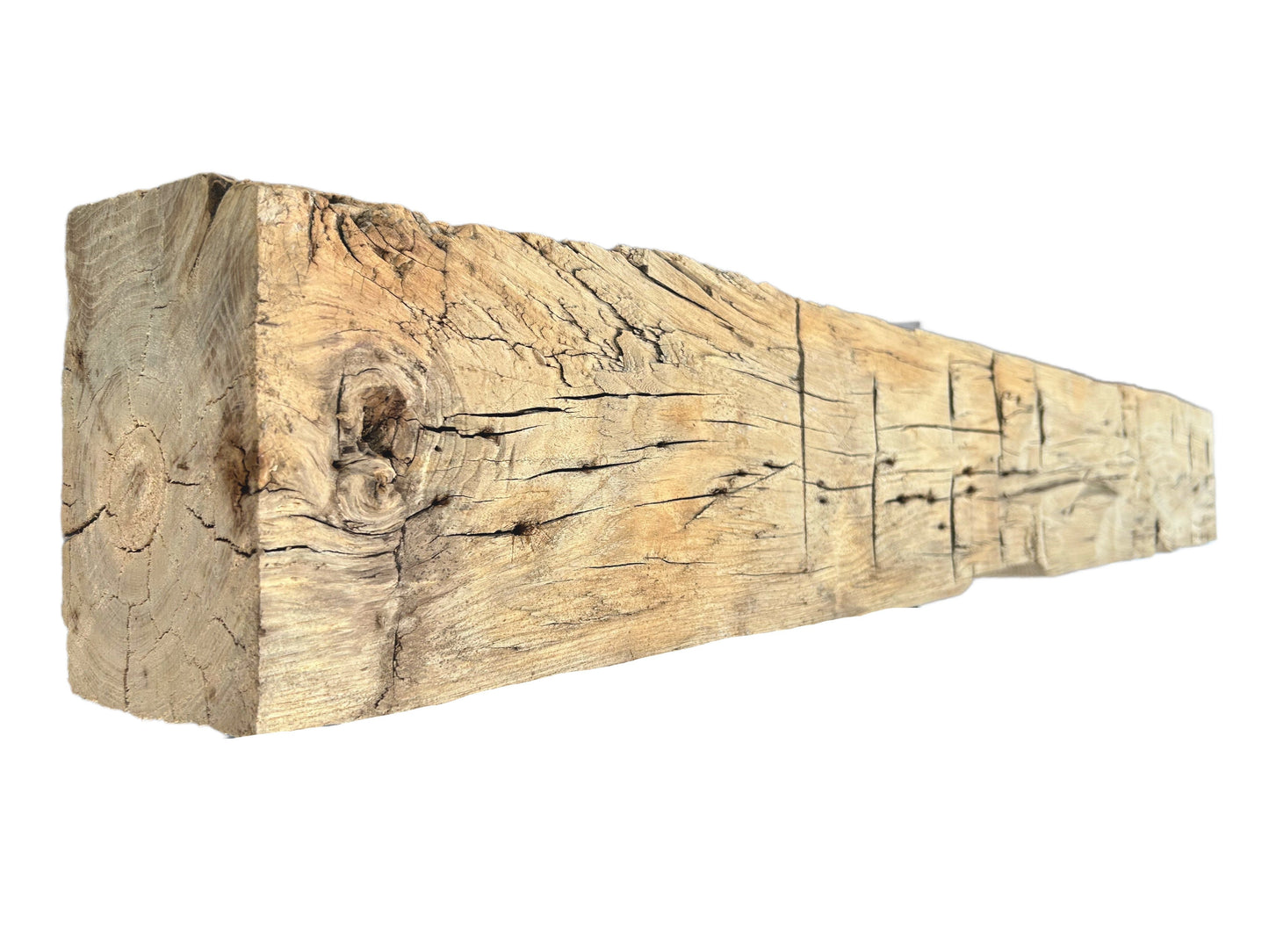 6 X 7 1/2 X 51 -Hand Hewn Mantel - Barn Wood 3072