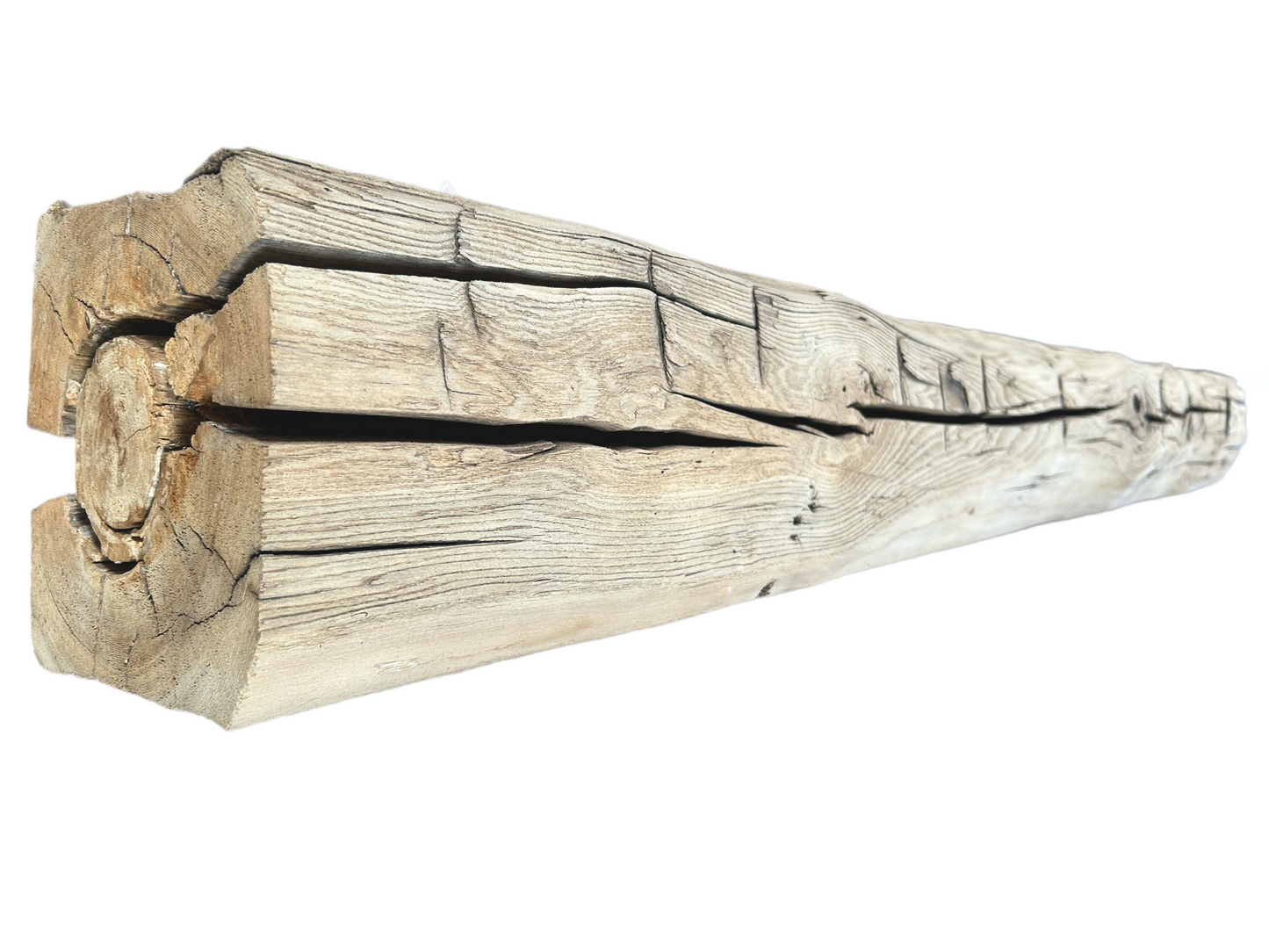 8 12 X 8 X 71 -Hand Hewn Mantel - Barn Wood 3074