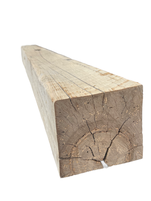 7" x 7" x 91 "  Circle Sawn Reclaimed Wood Mantel /  Barn Wood