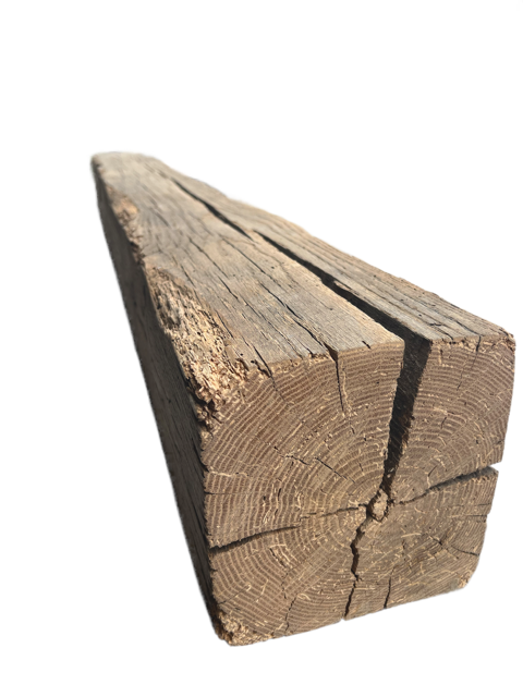 7 1/2 " x 7 1/2 " x 84 1/4 " Natural Stained Reclaimed Wood Mantel / Barn Wood4041