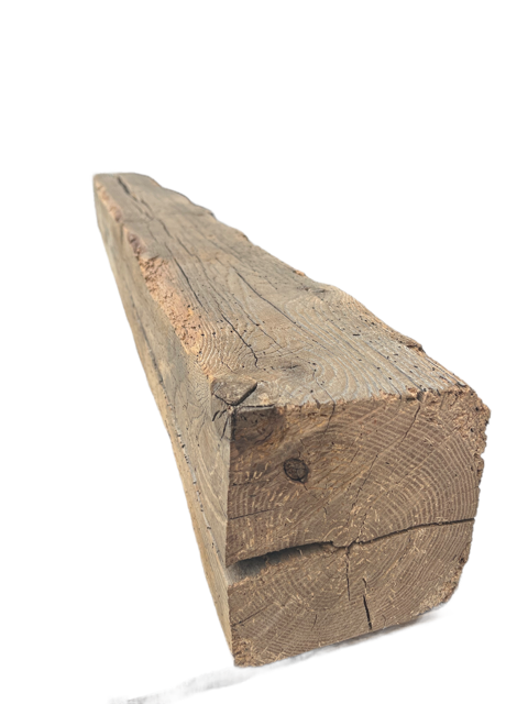 7 1/2 " x 7 1/2 " x 84 1/4 " Natural Stained Reclaimed Wood Mantel / Barn Wood4041