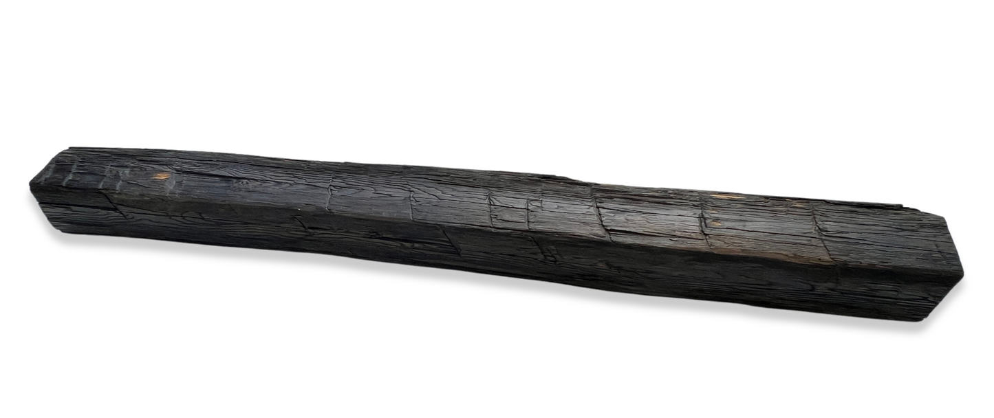 5.5" x 6" x 60" Hand Hewn Reclaimed Wood Mantel Barn Wood A823