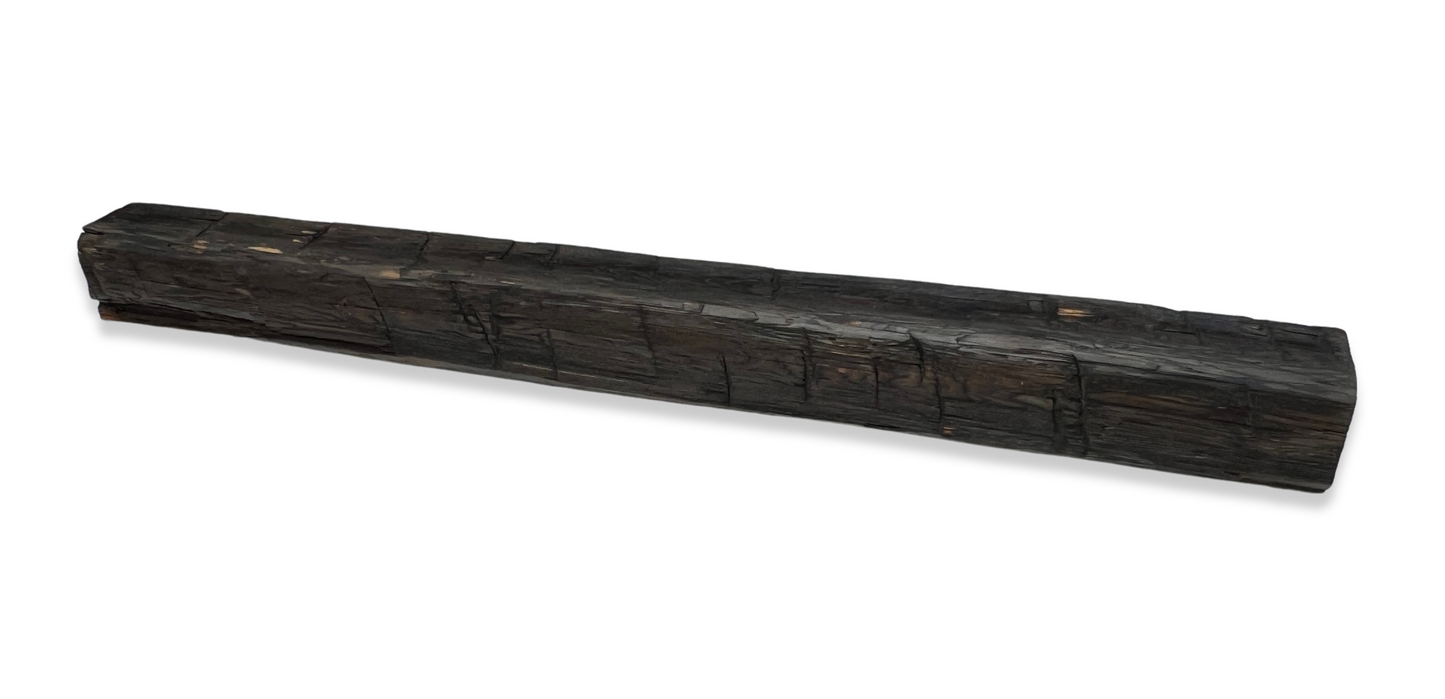 5.5" x 6" x 60" Hand Hewn Reclaimed Wood Mantel Barn Wood A823