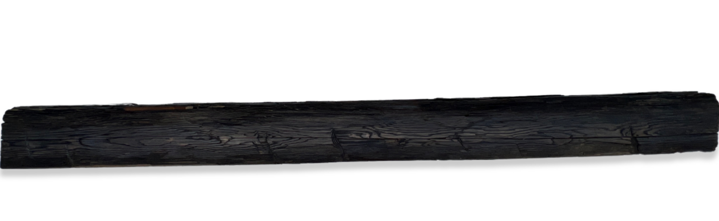5.5" x 6" x 60" Hand Hewn Reclaimed Wood Mantel Barn Wood A823