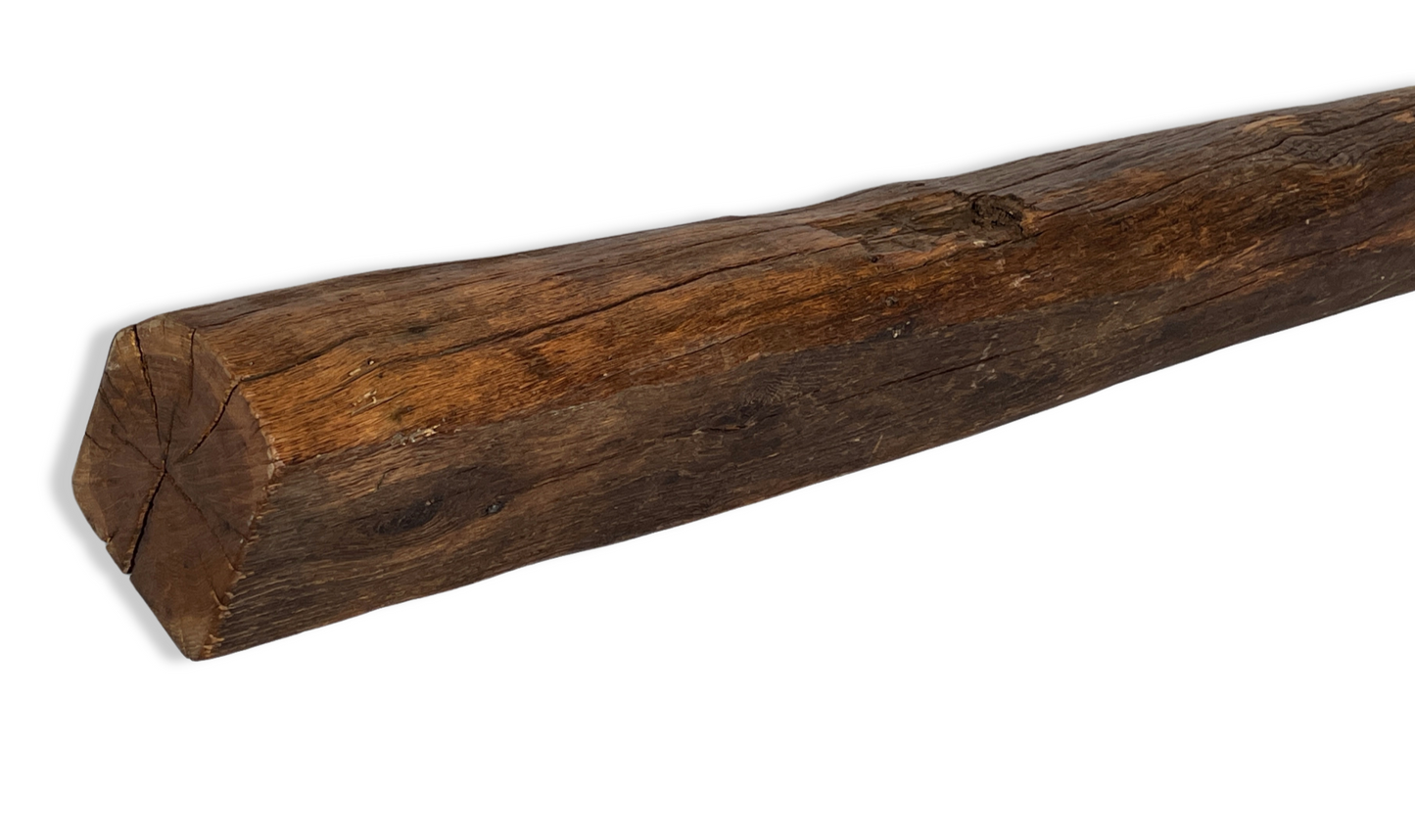 6" x 8" x 60.5" Circle Sawn Reclaimed Wood Mantel - Barn Wood A223