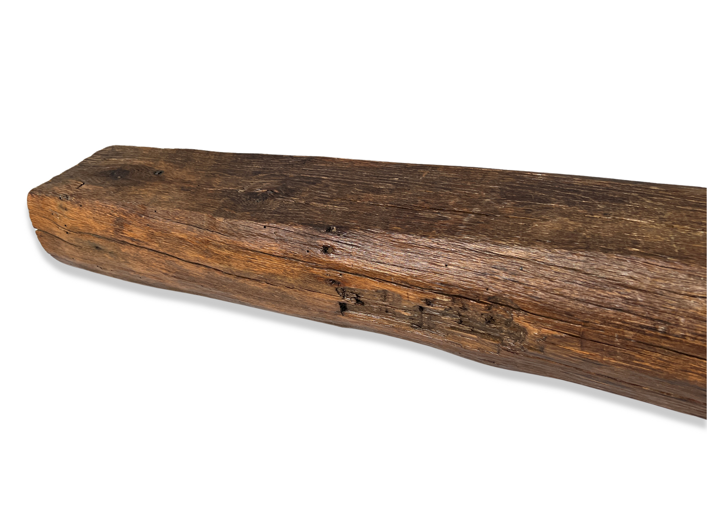 6" x 8" x 60.5" Circle Sawn Reclaimed Wood Mantel - Barn Wood A223