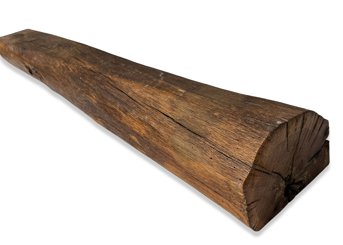 6" x 8" x 60.5" Circle Sawn Reclaimed Wood Mantel - Barn Wood A223