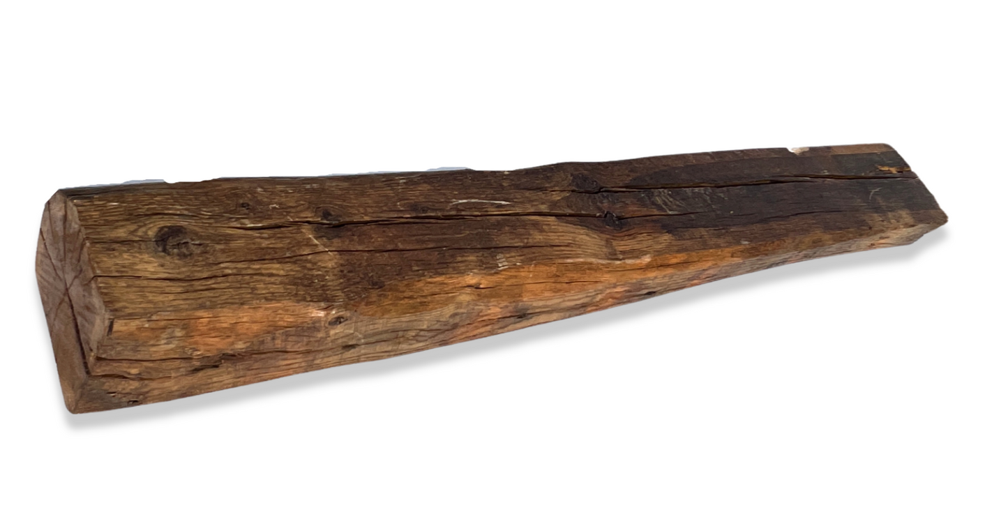 6" x 8" x 60.5" Circle Sawn Reclaimed Wood Mantel - Barn Wood A223
