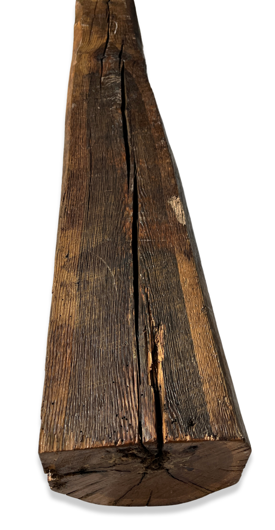 6" x 8" x 60.5" Circle Sawn Reclaimed Wood Mantel - Barn Wood A223