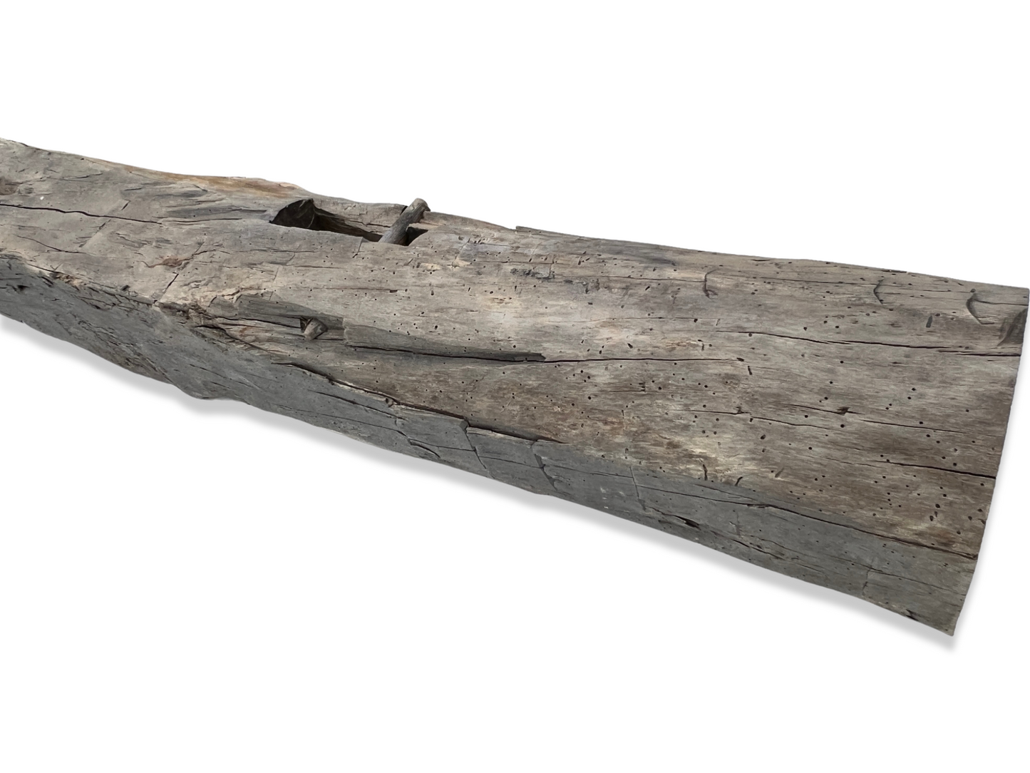 8" x 8.5" x 60" Hand Hewn Reclaimed Wood Mantel Barn Wood