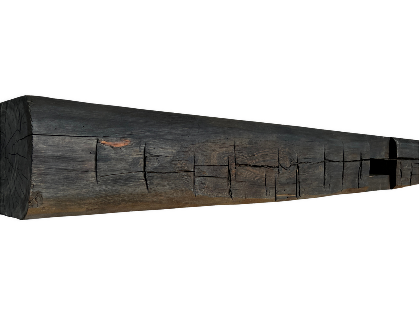 7" x 8" x 60" Hand Hewn Reclaimed Wood Mantel Barn Wood