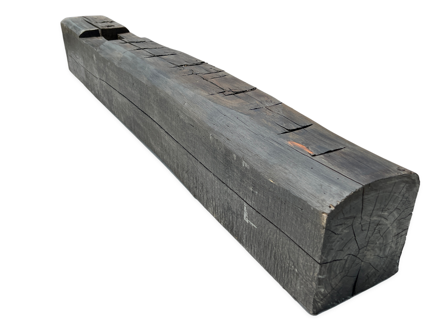 7" x 8" x 60" Hand Hewn Reclaimed Wood Mantel Barn Wood