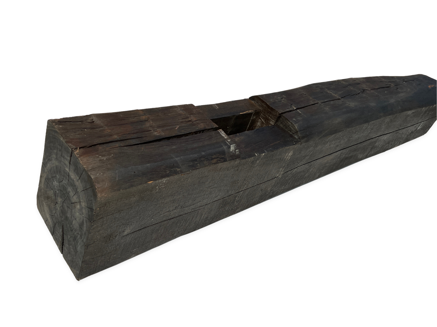 7" x 8" x 60" Hand Hewn Reclaimed Wood Mantel Barn Wood