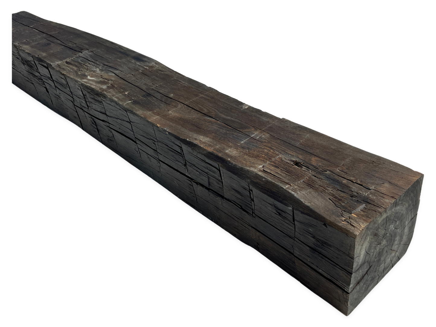 7" x 8" x 60" Hand Hewn Reclaimed Wood Mantel Barn Wood