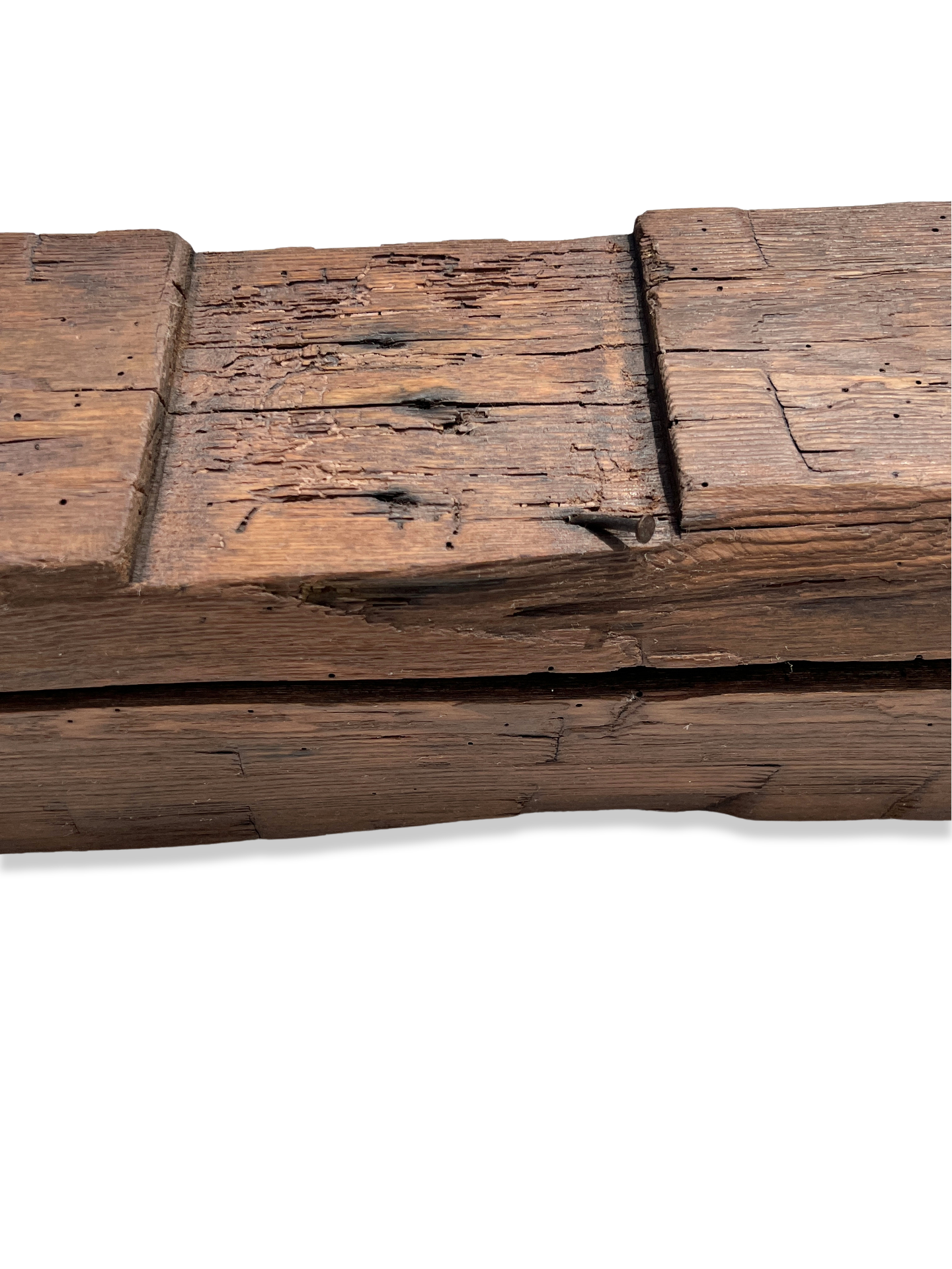 6" x 6.25" x 60" Hand Hewn Reclaimed Wood Mantel Barn Wood A523