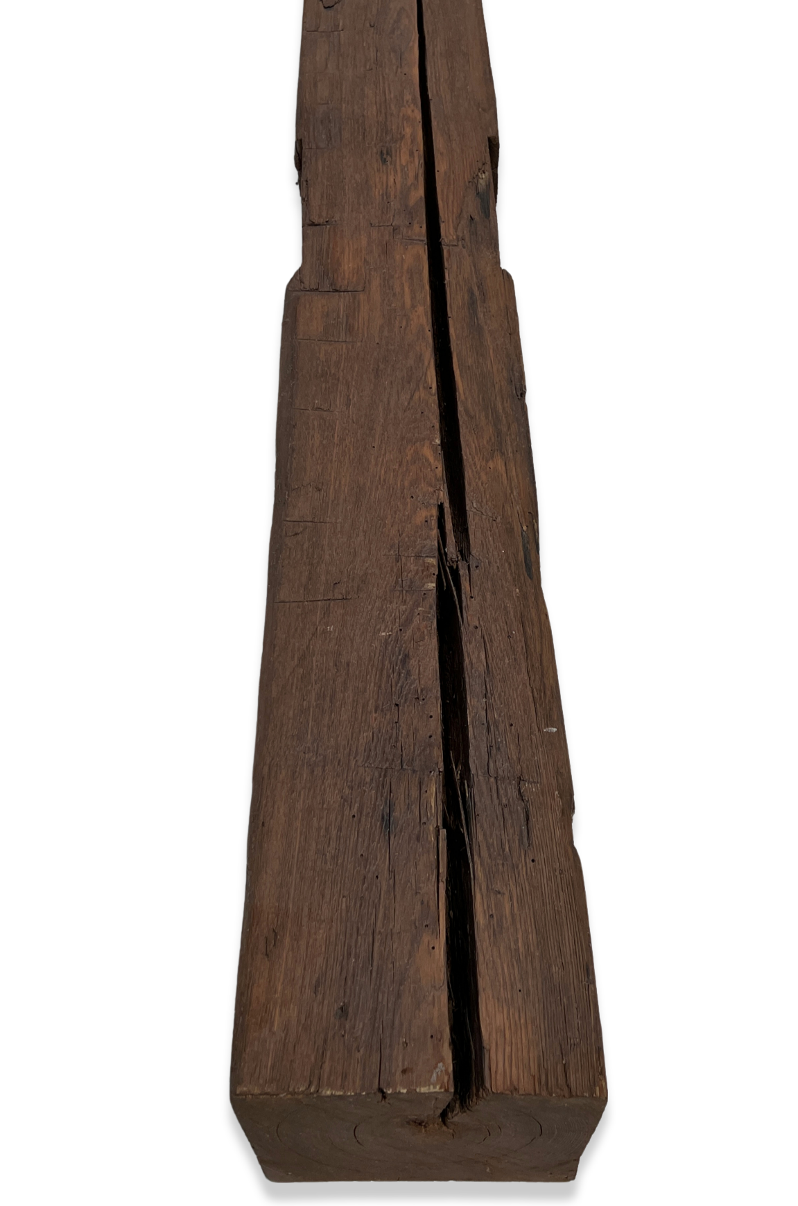 6" x 6.25" x 60" Hand Hewn Reclaimed Wood Mantel Barn Wood A523