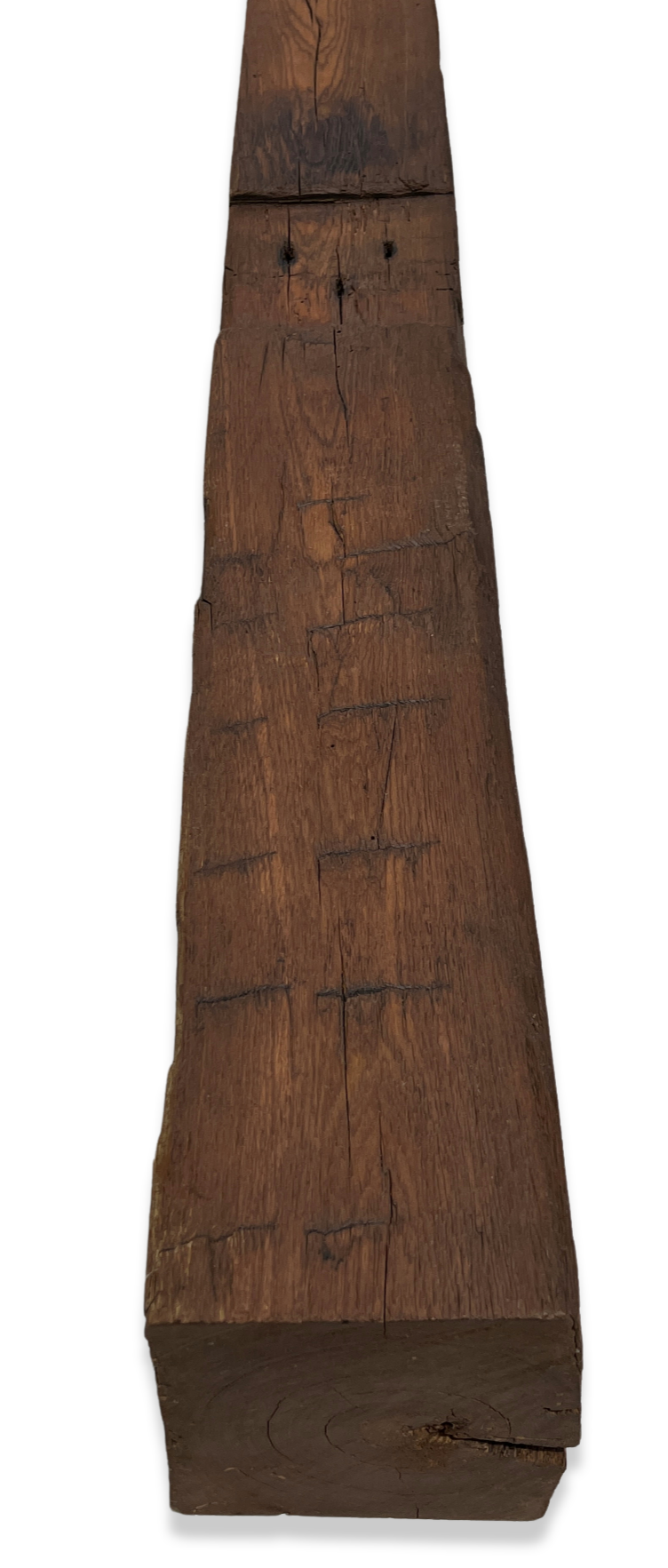6" x 6.25" x 60" Hand Hewn Reclaimed Wood Mantel Barn Wood A523