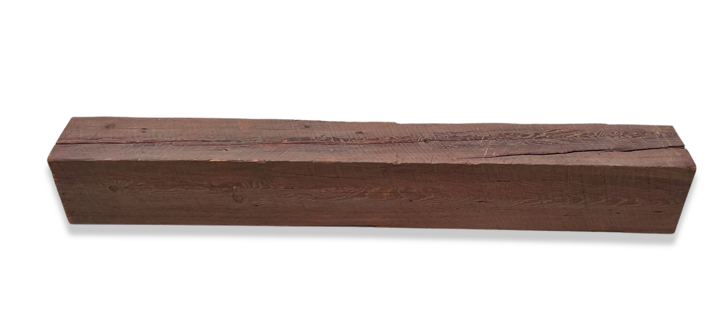 7.75" x 8" x 60.25" Circle Sawn Reclaimed Wood Mantel - Barn Wood