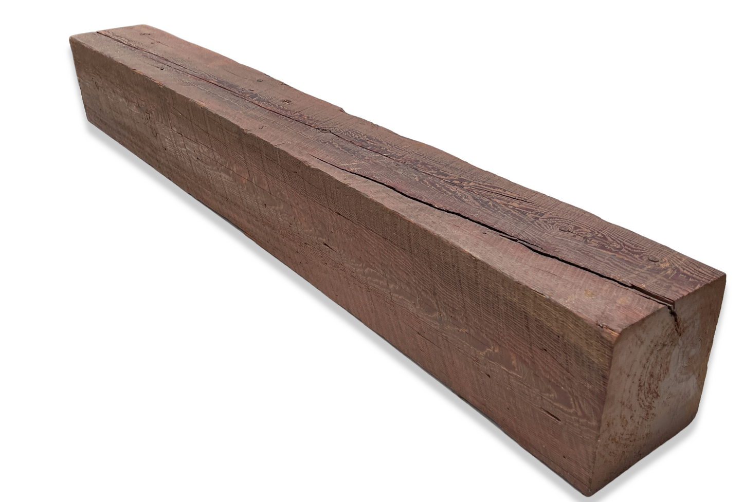 7.75" x 8" x 60.25" Circle Sawn Reclaimed Wood Mantel - Barn Wood