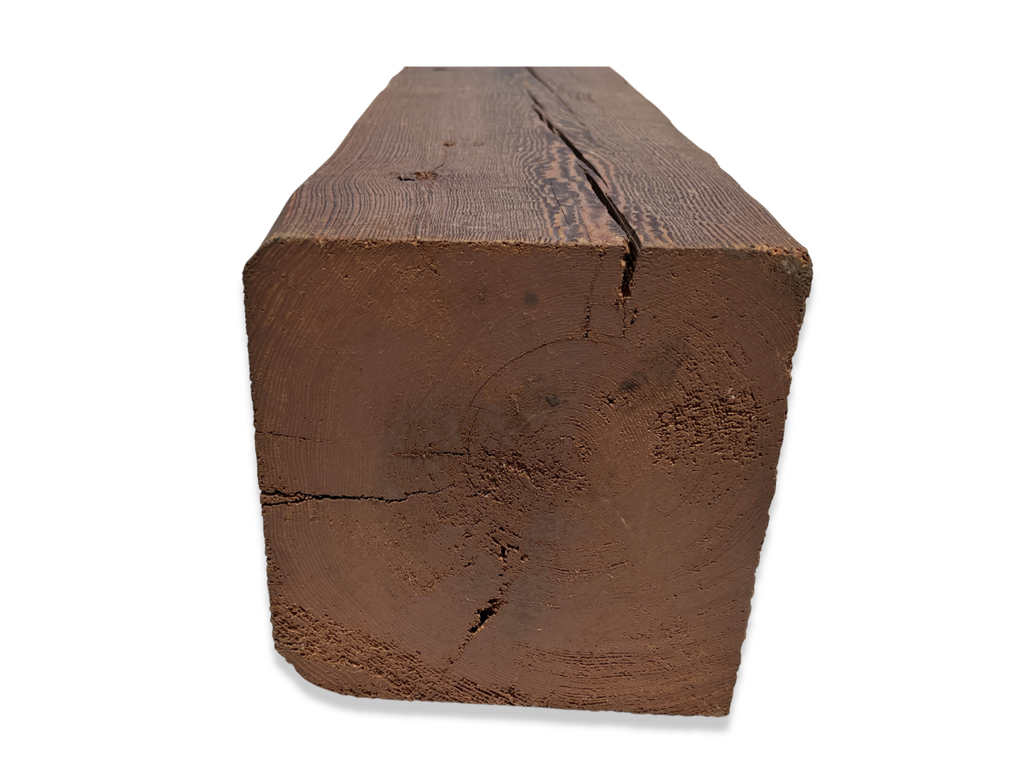 7.75" x 8" x 60.25" Circle Sawn Reclaimed Wood Mantel - Barn Wood