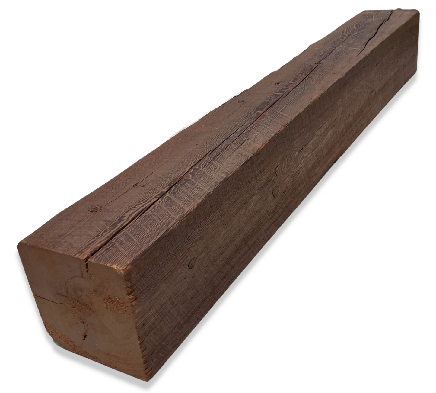 7.75" x 8" x 60.25" Circle Sawn Reclaimed Wood Mantel - Barn Wood