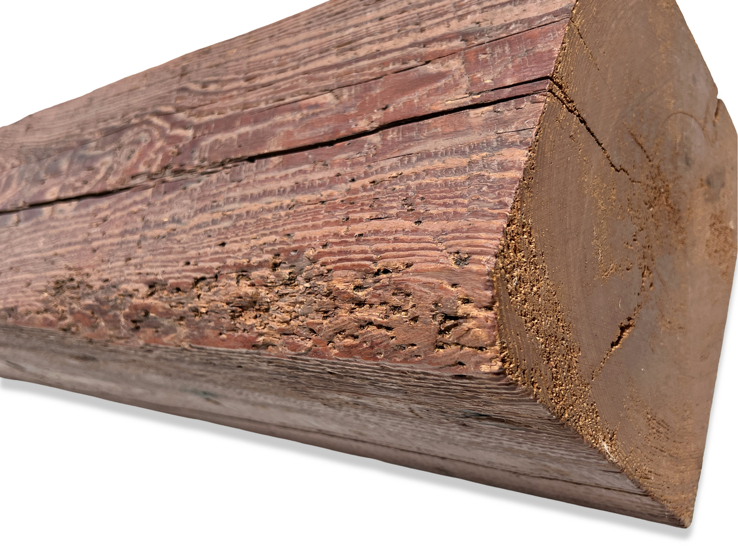 7.75" x 8" x 60.25" Circle Sawn Reclaimed Wood Mantel - Barn Wood