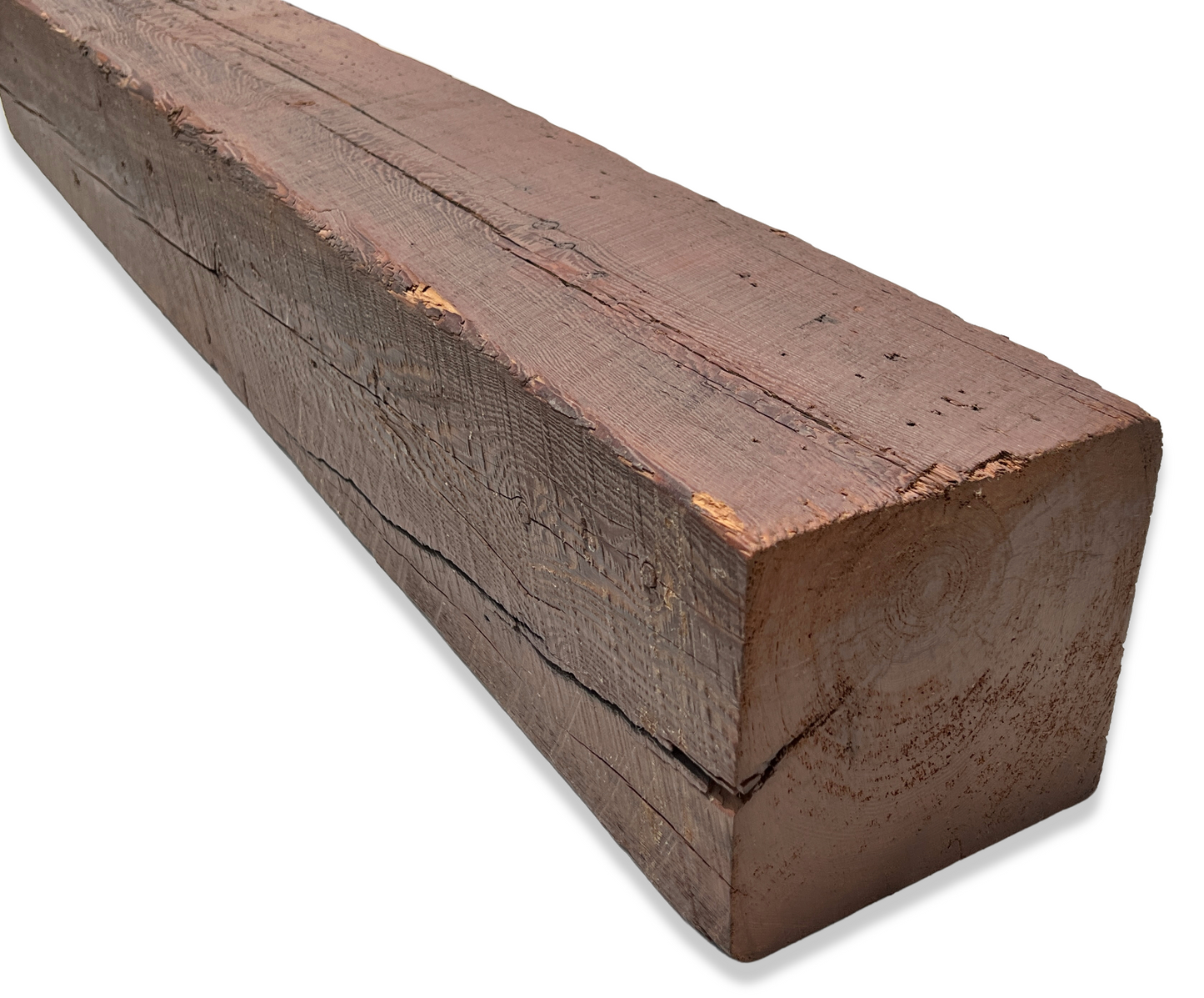7.75" x 8" x 60.25" Circle Sawn Reclaimed Wood Mantel - Barn Wood