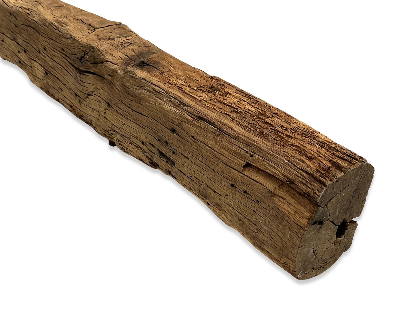 6" x 8" x 47.5" Hand Hewn Reclaimed Wood Mantel Barn Wood A423