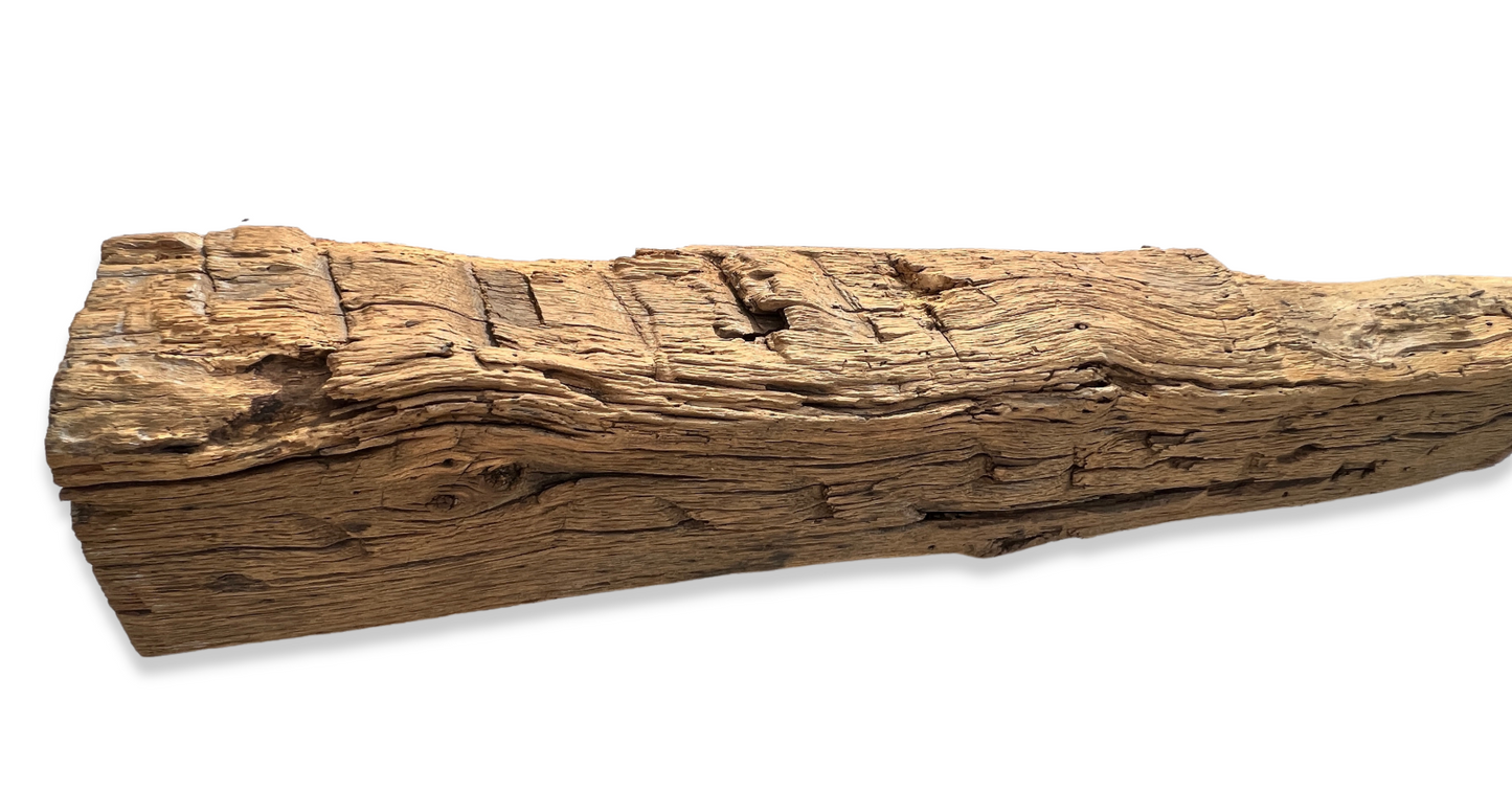 6" x 8" x 47.5" Hand Hewn Reclaimed Wood Mantel Barn Wood A423