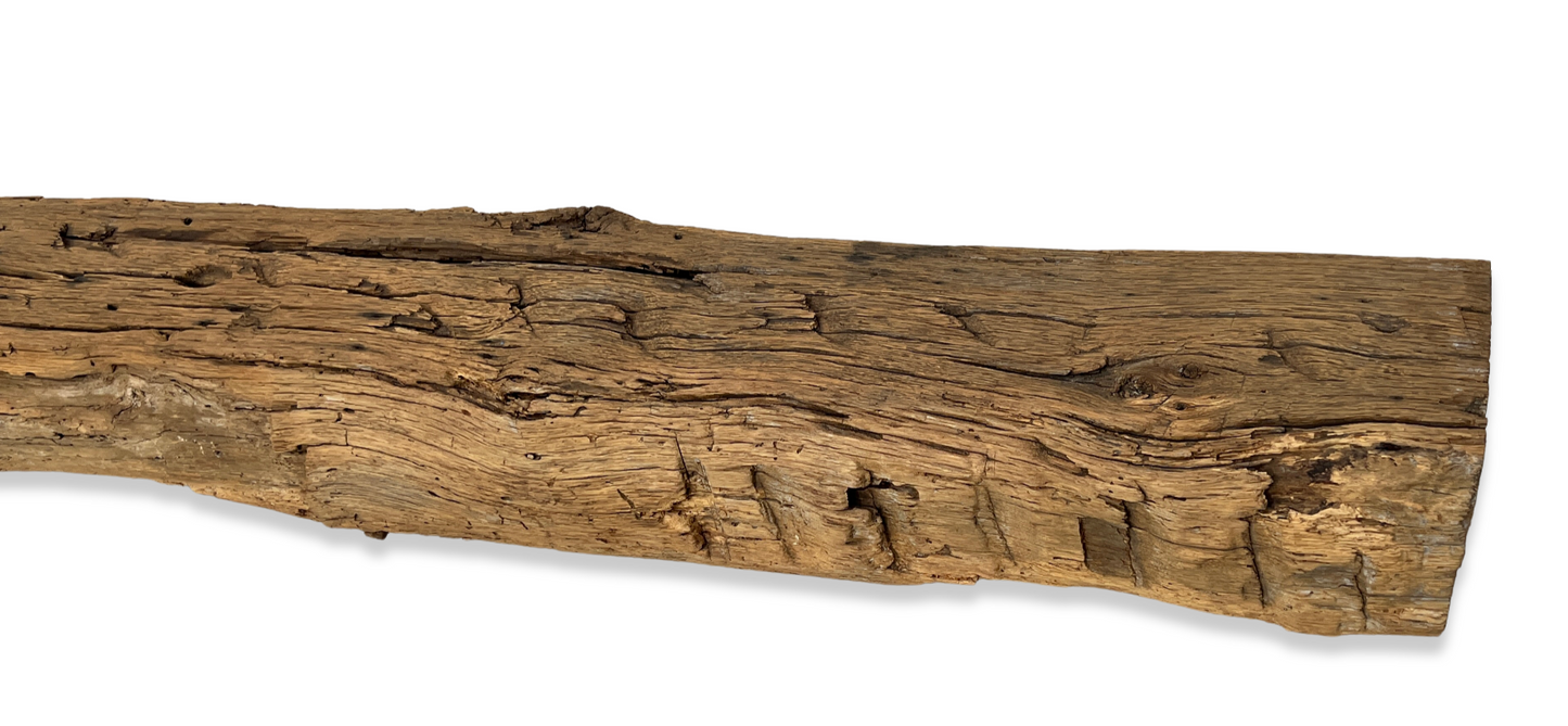 6" x 8" x 47.5" Hand Hewn Reclaimed Wood Mantel Barn Wood A423