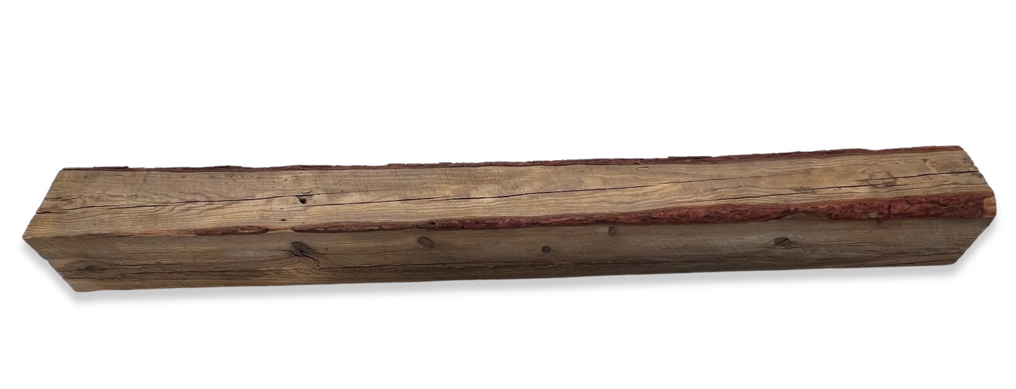6" x 6" x 60" Barn Wood Circle Sawn Reclaimed Wood Mantels S232