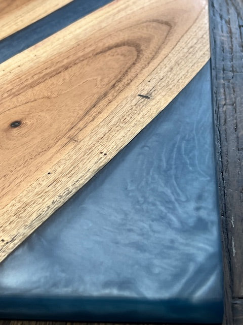 Custom Charcuterie Boards Blue / Light Wood