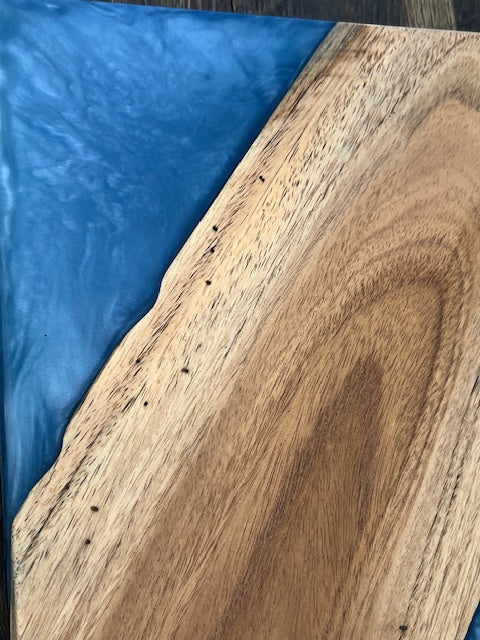 Custom Charcuterie Boards Blue / Light Wood