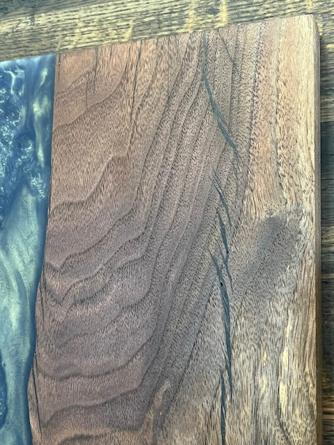 Custom Charcuterie Board Teal / Stained Wood