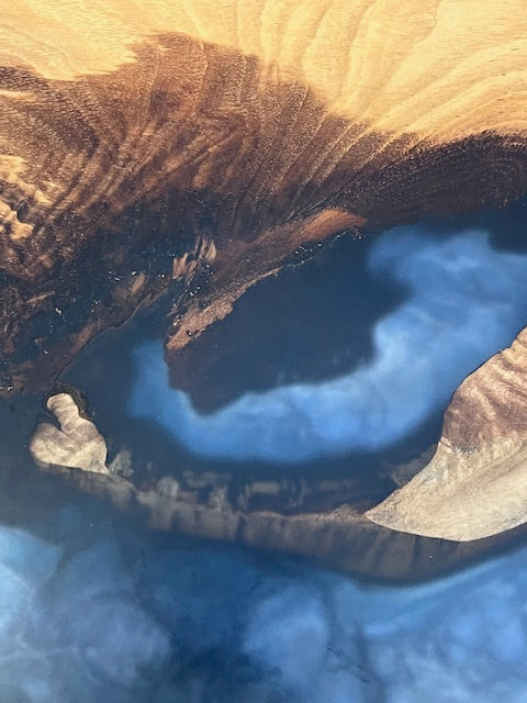 Custom Epoxy Wood Charcuterie Board Blue / Stained Wood