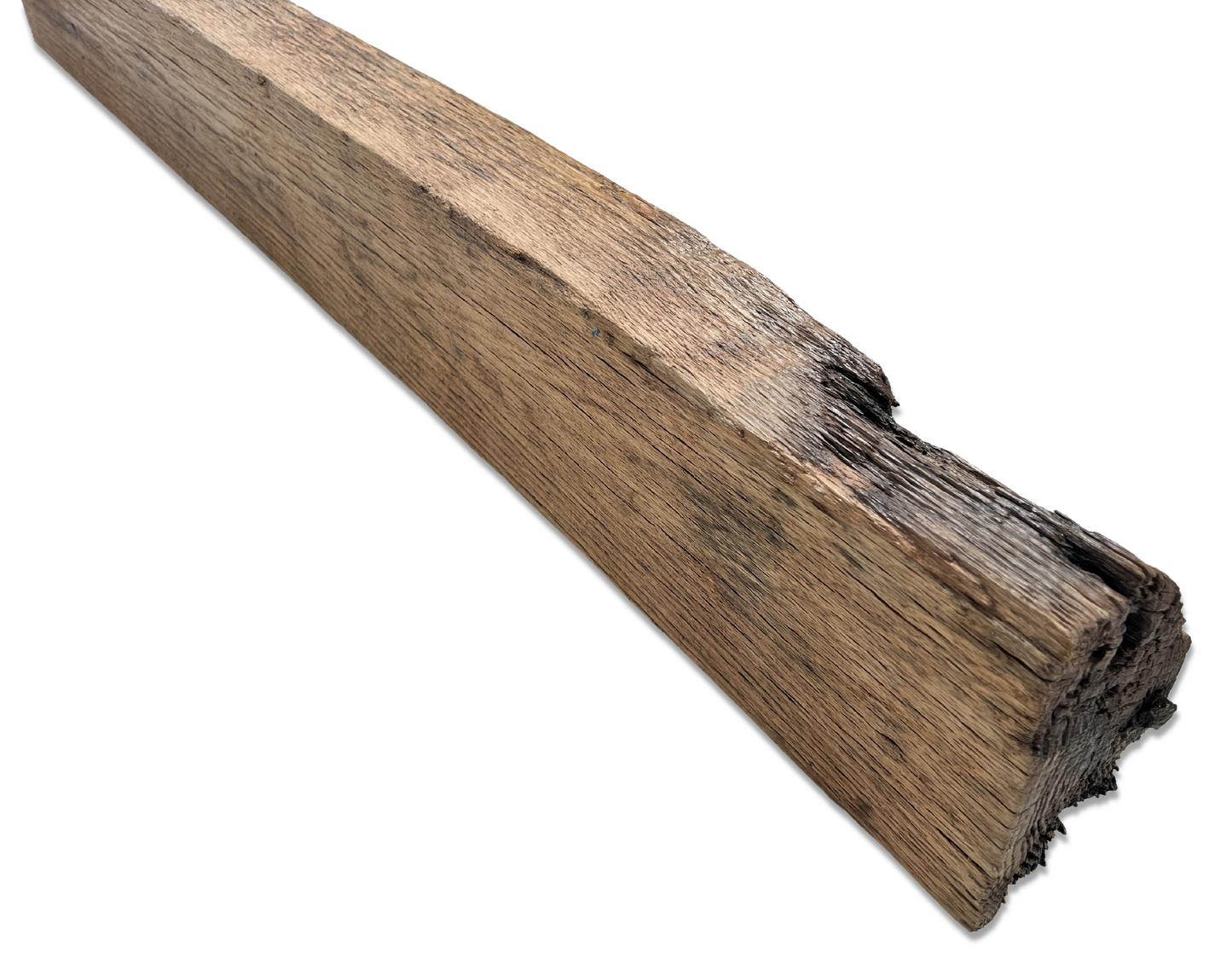 3.75" x 6.75" x 59.5" - Barn Wood Circle Sawn Reclaimed Wood Mantel LB