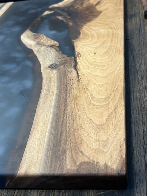 Custom Epoxy Wood Charcuterie Board Blue / Stained Wood
