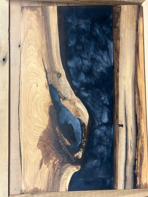 Custom Epoxy Wood Charcuterie Board Blue / Stained Wood