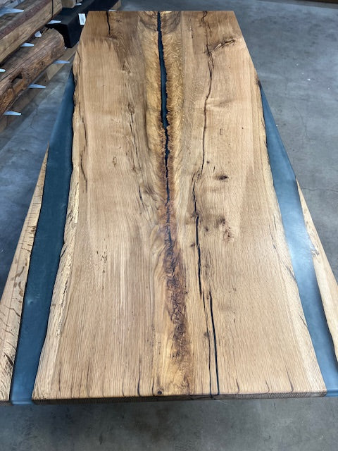 Silvery-Sage Epoxy White Oak River Table