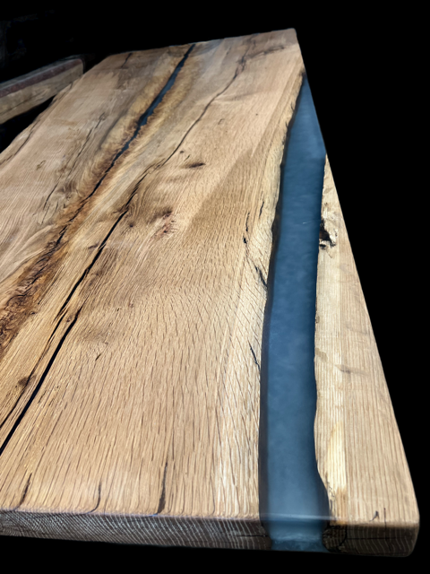 Silvery-Sage Epoxy White Oak River Table