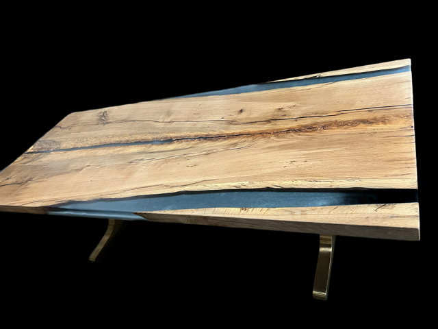 Silvery-Sage Epoxy White Oak River Table