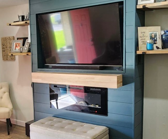 8x8x60 Reclaimed Cargo Board - New Mile Oak Mantel