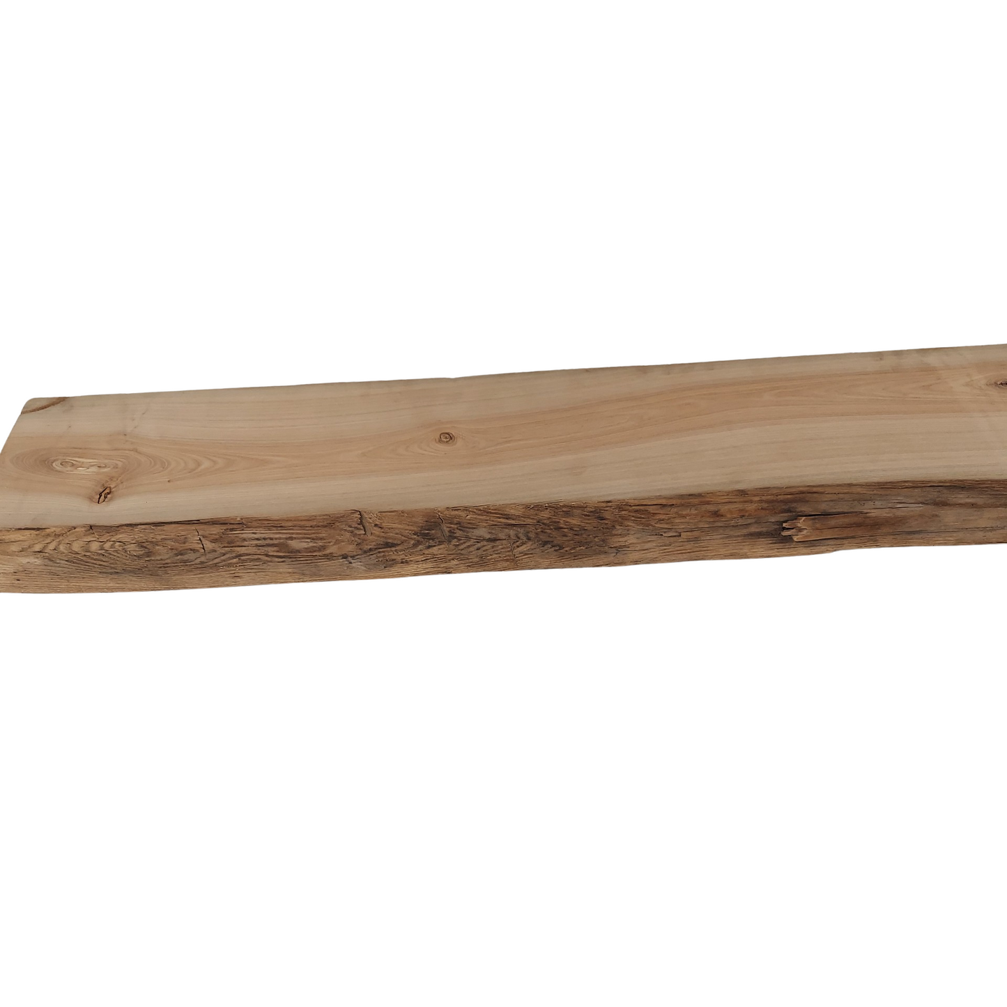 Hand Hewn Beam Shelf - With Heavy Duty Flush Mount (no gap) Floating Bracket - Free Shipping