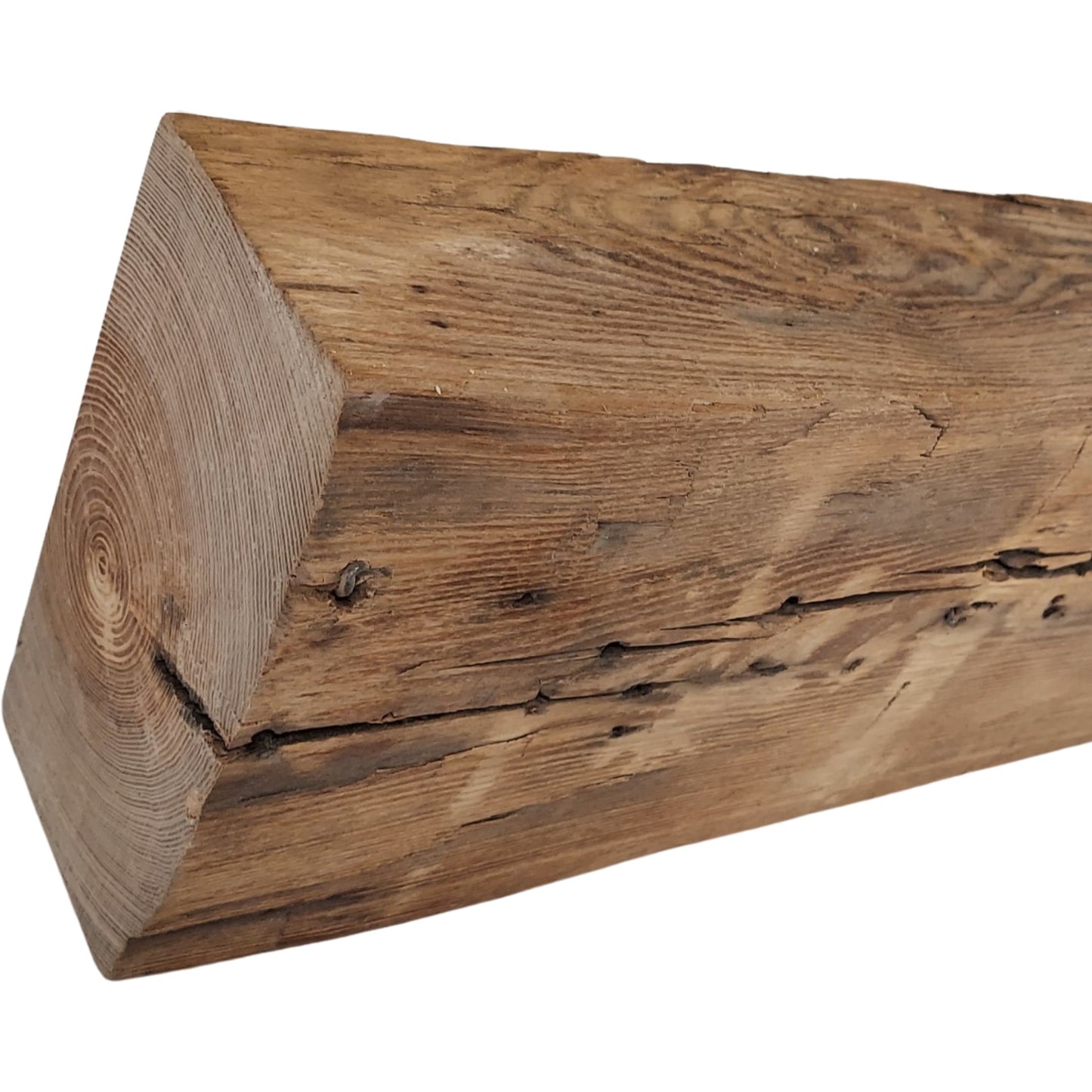 Hand Hewn Beam Shelf - With Heavy Duty Flush Mount (no gap) Floating Bracket - Free Shipping