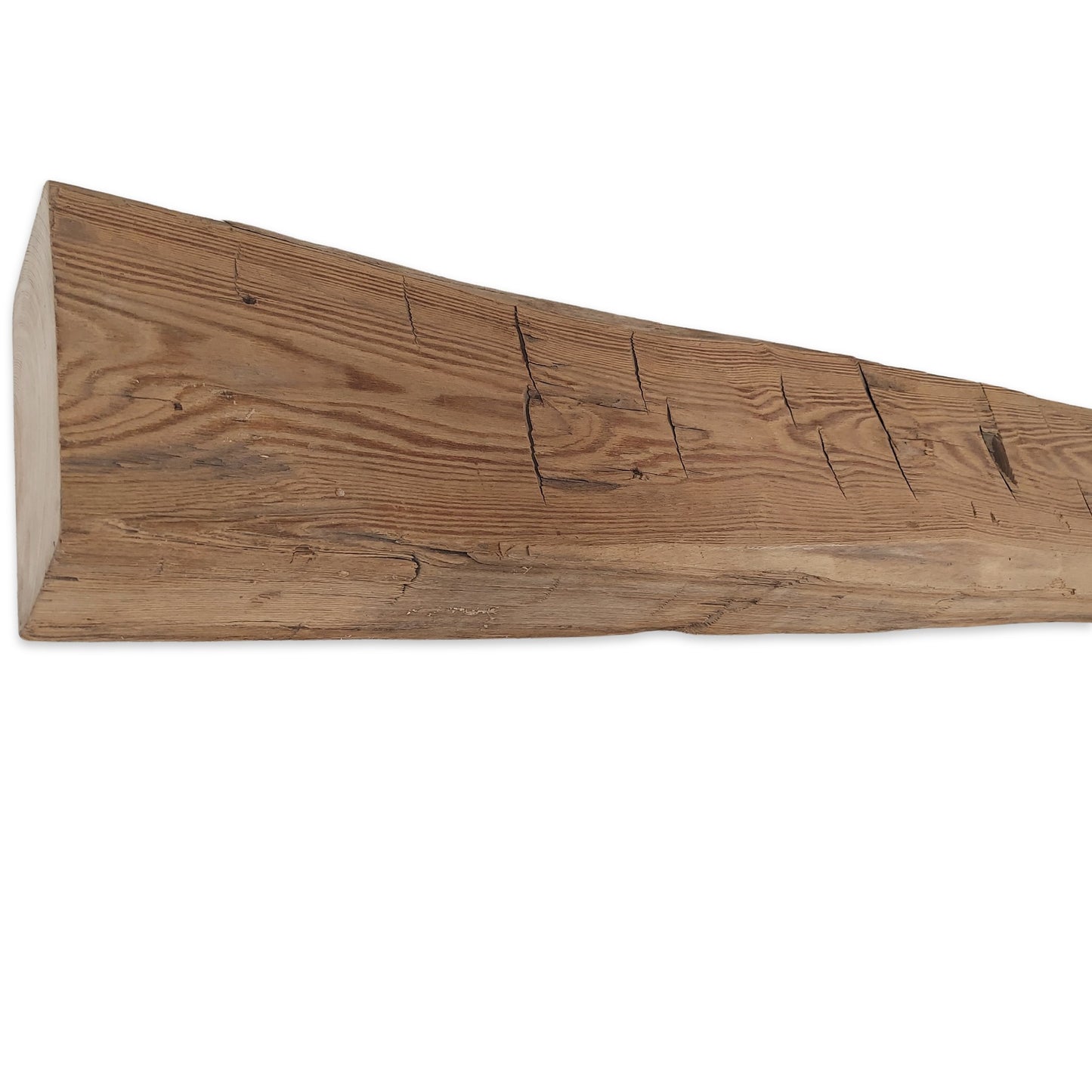 Hand Hewn Beam Shelf - With Heavy Duty Flush Mount (no gap) Floating Bracket - Free Shipping