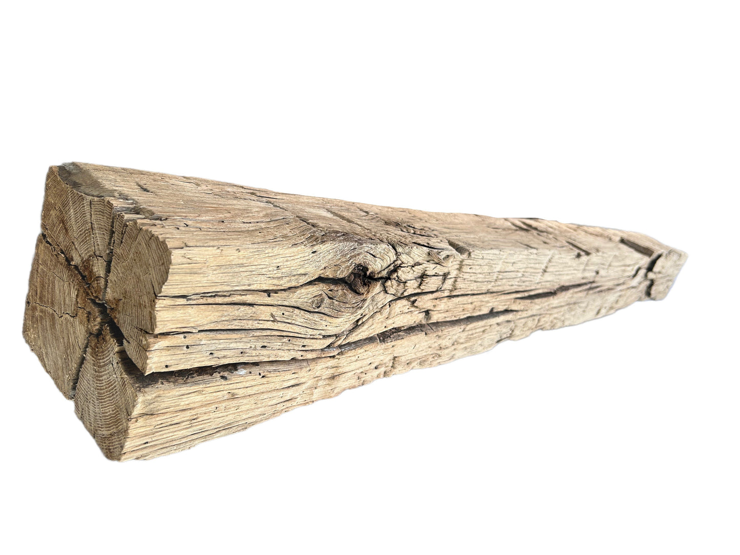 9 1/4 X 9 1/2 X 70 1/2  -Hand Hewn Mantel - Barn Wood 3065