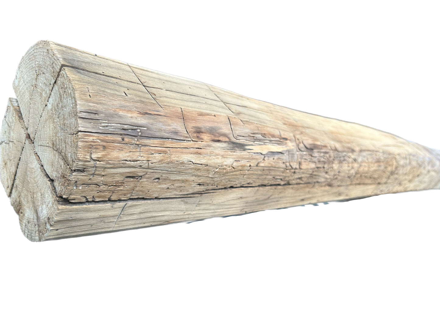 6 1/4 X 6 1/2 X 76 3/8 -Hand Hewn Mantel - Barn Wood 3063