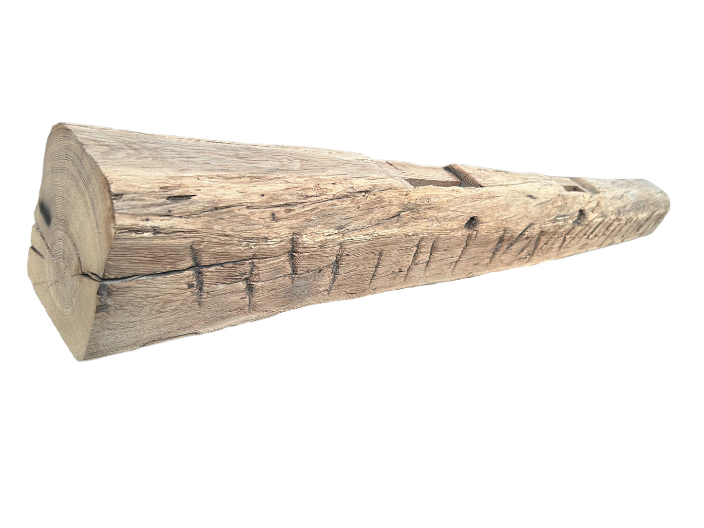 6 1/4 X 6 1/2 X 76 3/8 -Hand Hewn Mantel - Barn Wood 3063