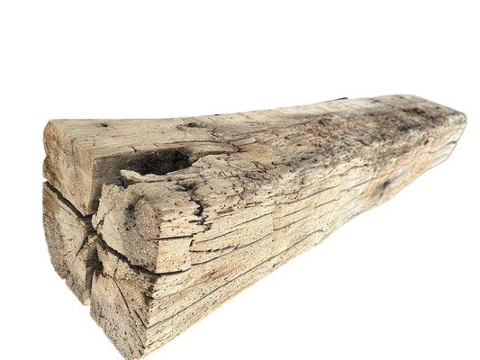 9 X 9 X 61 3/4 -Hand Hewn Mantel - Barn Wood 3069